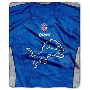 NFL Detroit Lions Royal Plus Raschel Throw 50" X 60" New